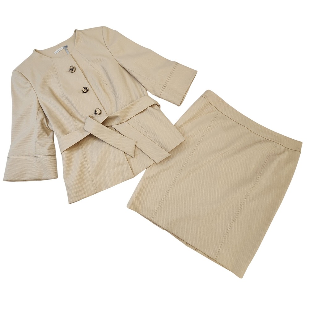 Classiques Entier Womens 2 Piece Suit Jacket Blazer Skirt Set Sz 14